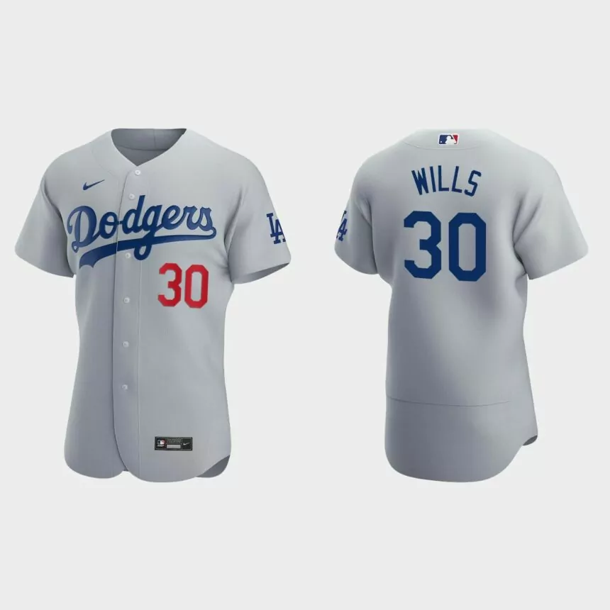 Maury Wills Los Angeles Dodgers Authentic Alternate Jersey – Gray