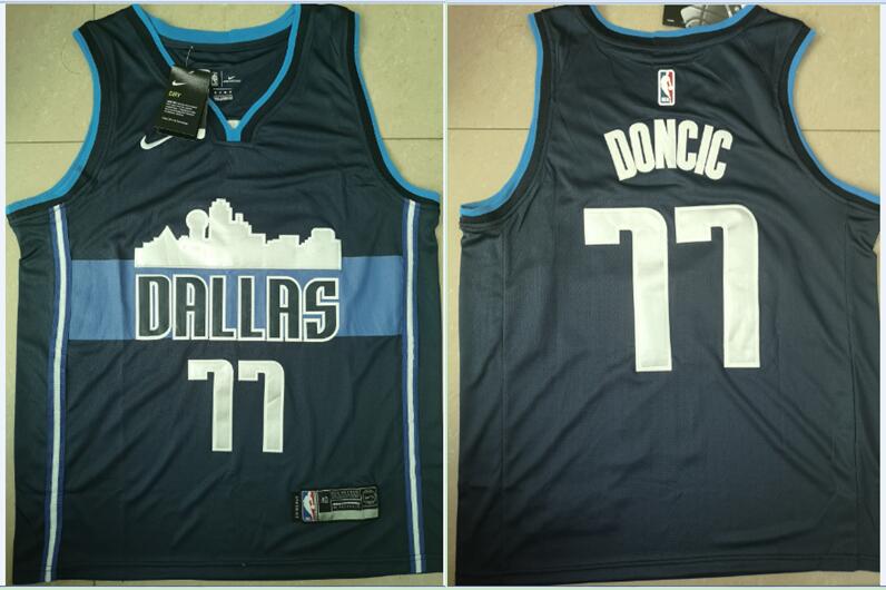 Mavericks 77 Luka Doncic Black Nike Swingman Jersey