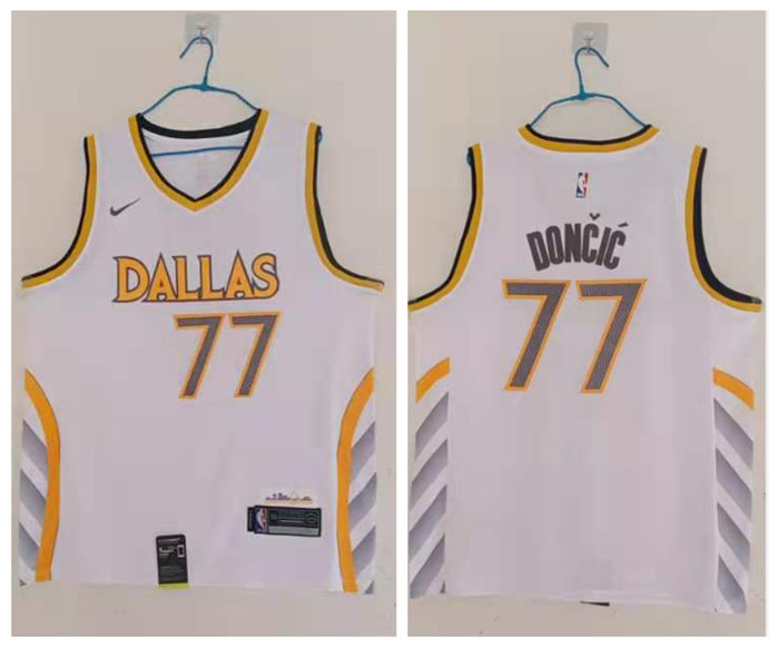 Mavericks 77 Luka Doncic White 2020-21 City Edition Nike Swingman Jersey