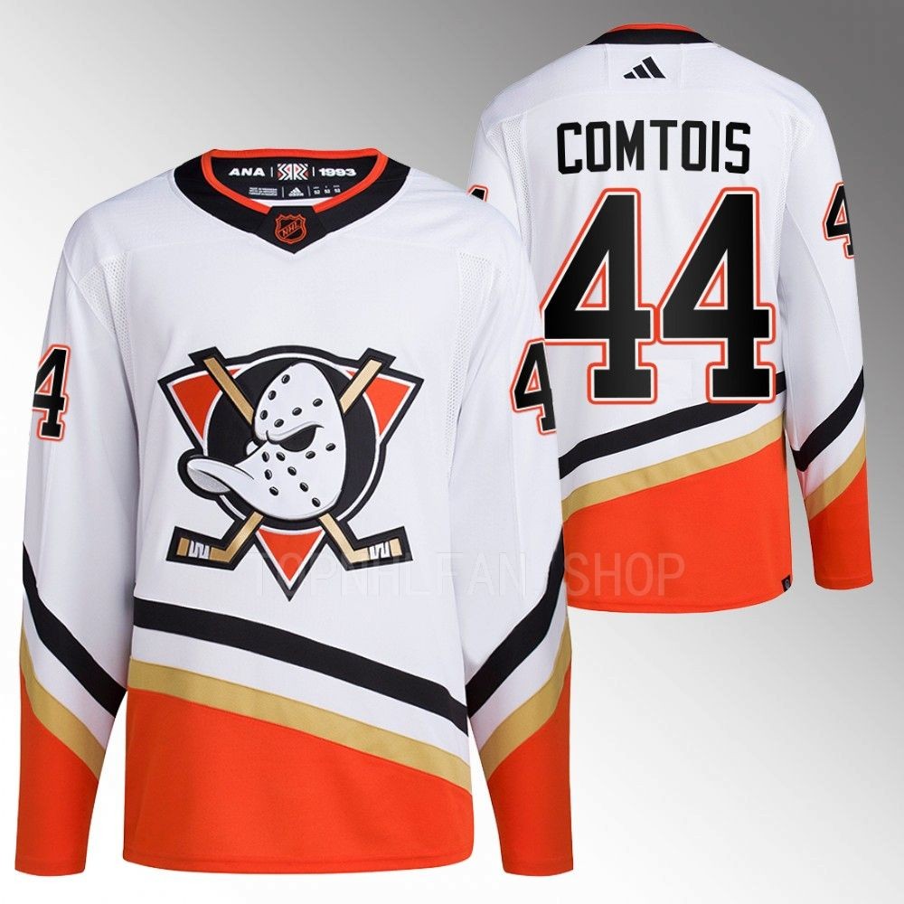 Max Comtois Anaheim Ducks Reverse Retro 2.0 Authentic Primegreen White 2022 Jersey