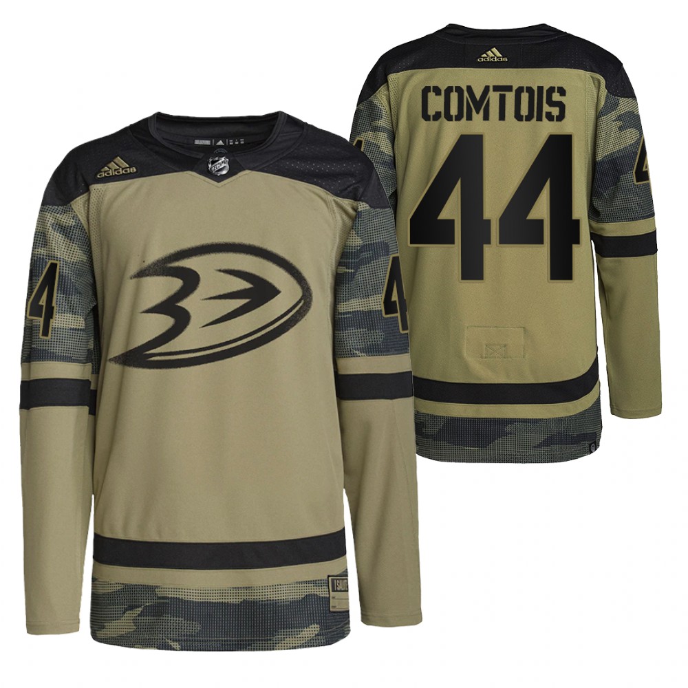 Max Comtois Ducks Military Appreciation Jersey Camo Authentic Practice
