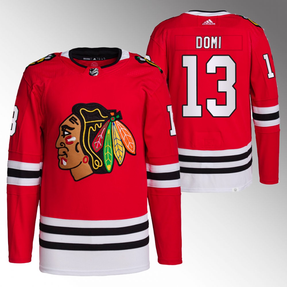 Max Domi 2022 Chicago Blackhawks Red Primegreen Authentic Home Jersey