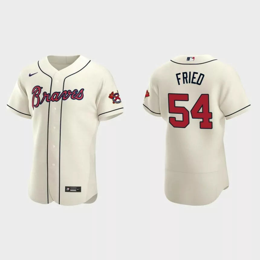 Max Fried #54 Atlanta Braves 2020 Alternate Authentic Team Jersey – Cream