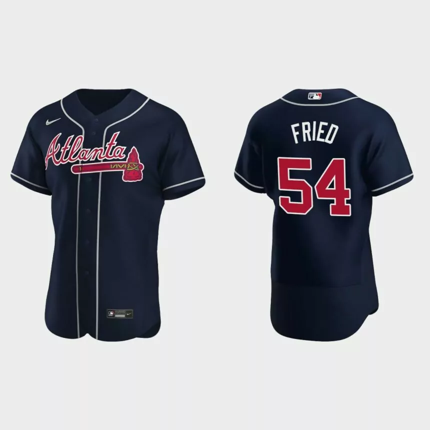 Max Fried #54 Atlanta Braves 2020 Alternate Authentic Team Jersey – Navy