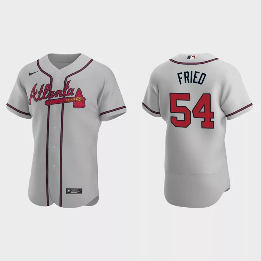 Max Fried #54 Atlanta Braves 2020 RoadTeam Authentic Jersey – Gray