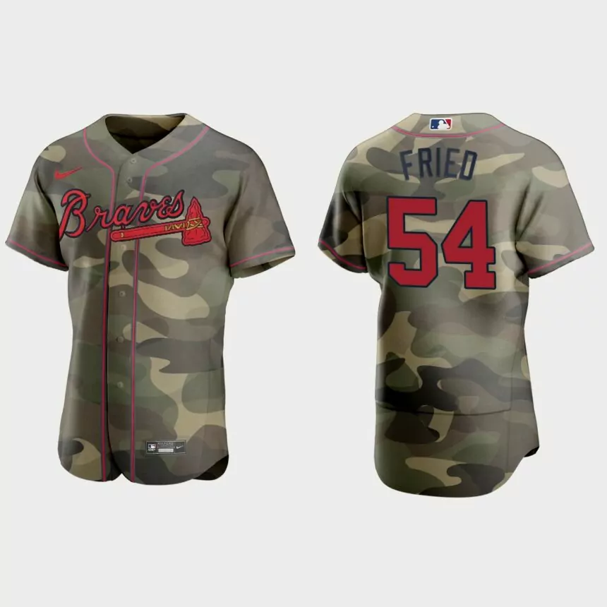 Max Fried Atlanta Braves 2021 National Armed Forces Day Authentic Jersey – Camo