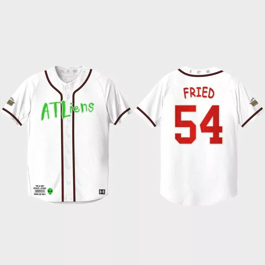 Max Fried Atlanta Braves 25th Anniversary Baseball Outkast Jersey – White