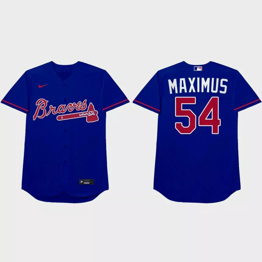 Max Fried Nickname Braves 2021 Players’ Weekend Maximus Jersey – Royal