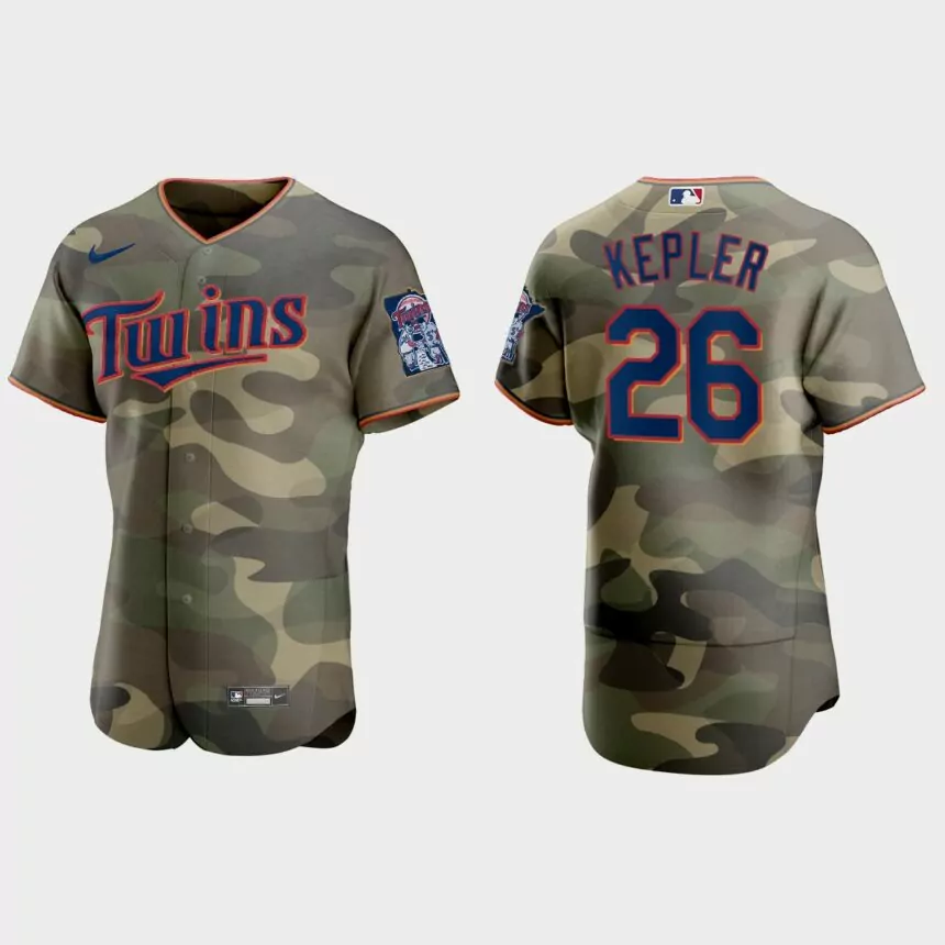 Max Kepler Minnesota Twins 2021 National Armed Forces Day Authentic Jersey – Camo