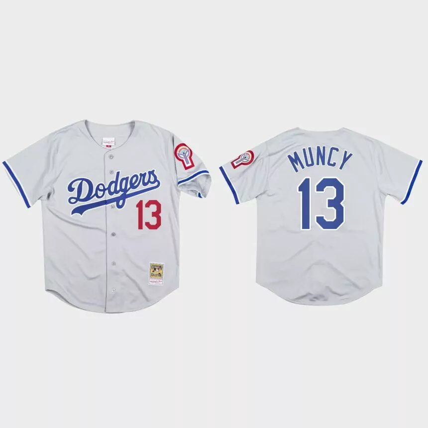 Max Muncy #13 Los Angeles Dodgers Mitchell & Ness 1981 Authentic Jersey – Gray