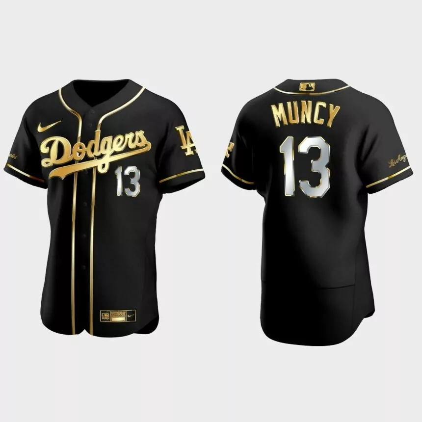 Max Muncy Los Angeles Dodgers 2021 Gold Program Golden Authentic Jersey – Black