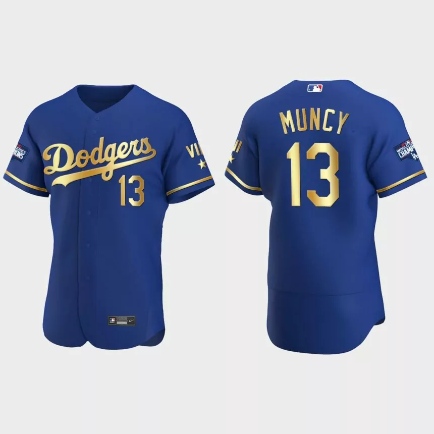 Max Muncy Los Angeles Dodgers 2021 Gold Program World Series Champions Jersey – Royal