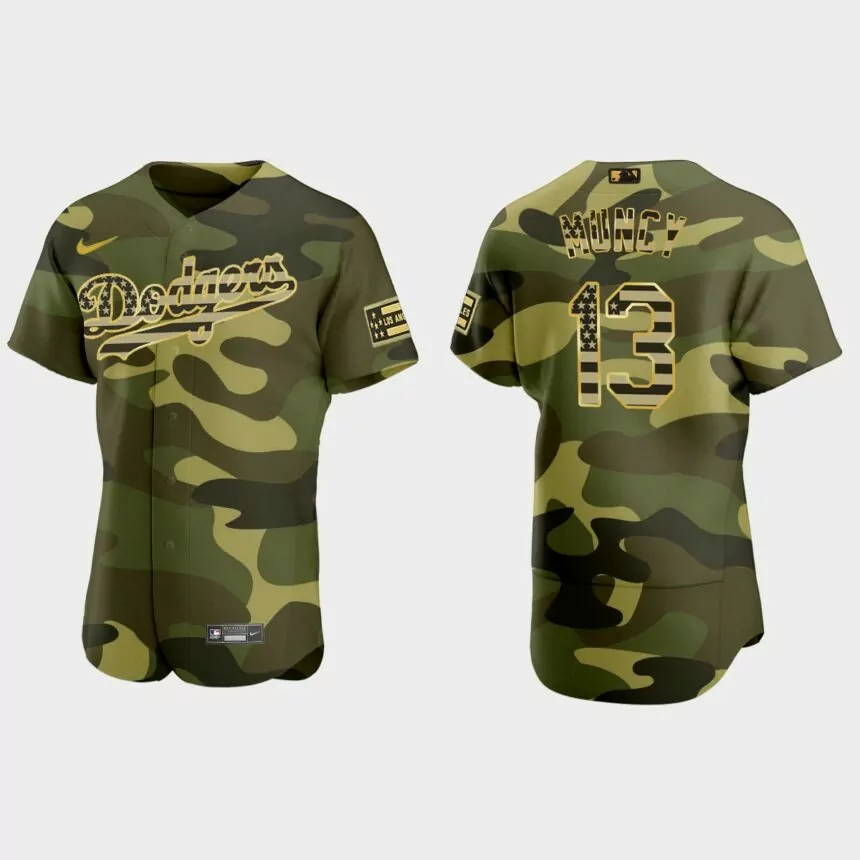 Max Muncy Los Angeles Dodgers 2022 Armed Forces Day Authentic Jersey – Camo