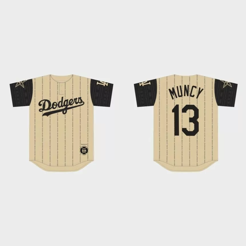 Max Muncy Los Angeles Dodgers 2022 Black Heritage Night Jersey – Gold