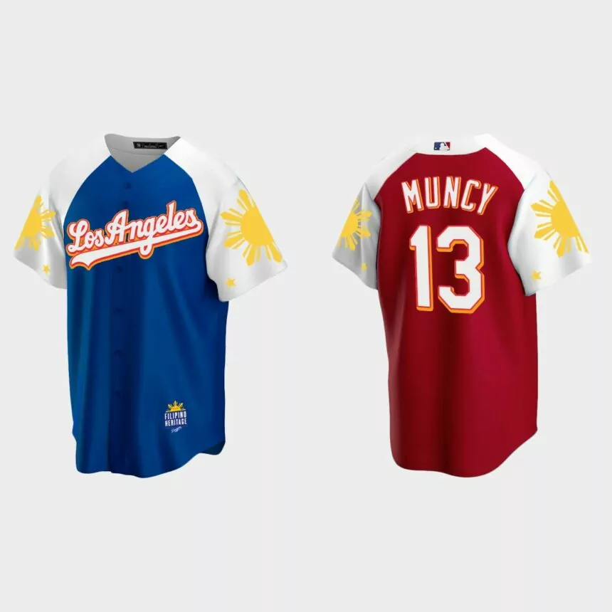 Max Muncy Los Angeles Dodgers 2022 Filipino Heritage Night Jersey – Royal Red