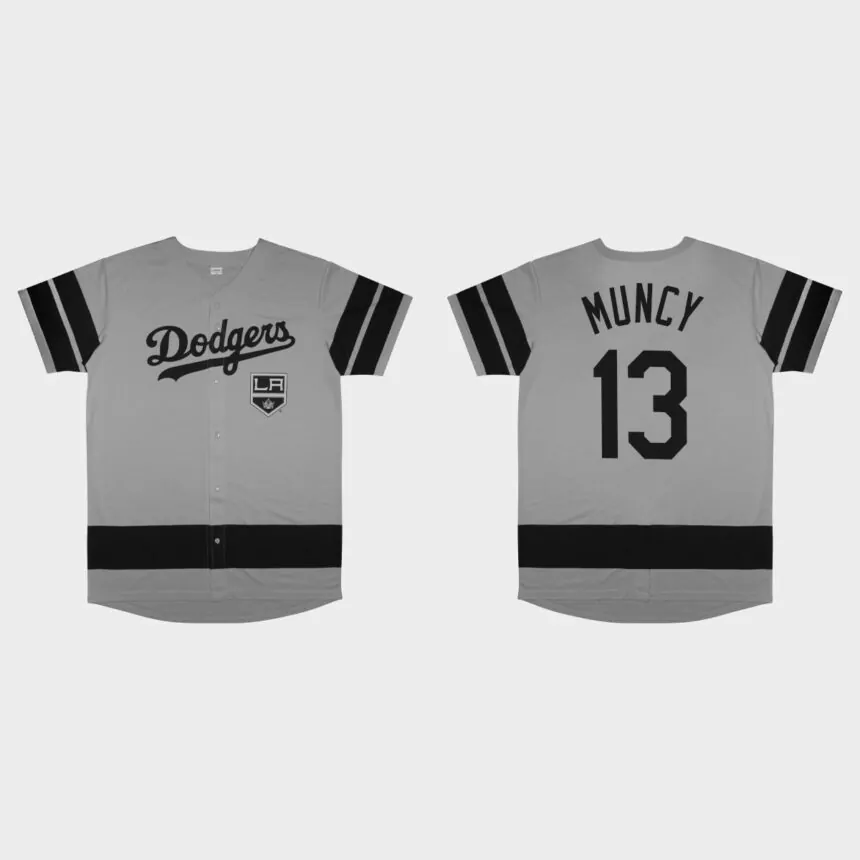 Max Muncy Los Angeles Dodgers 2022 LA Kings Night Replica Jersey – Gray