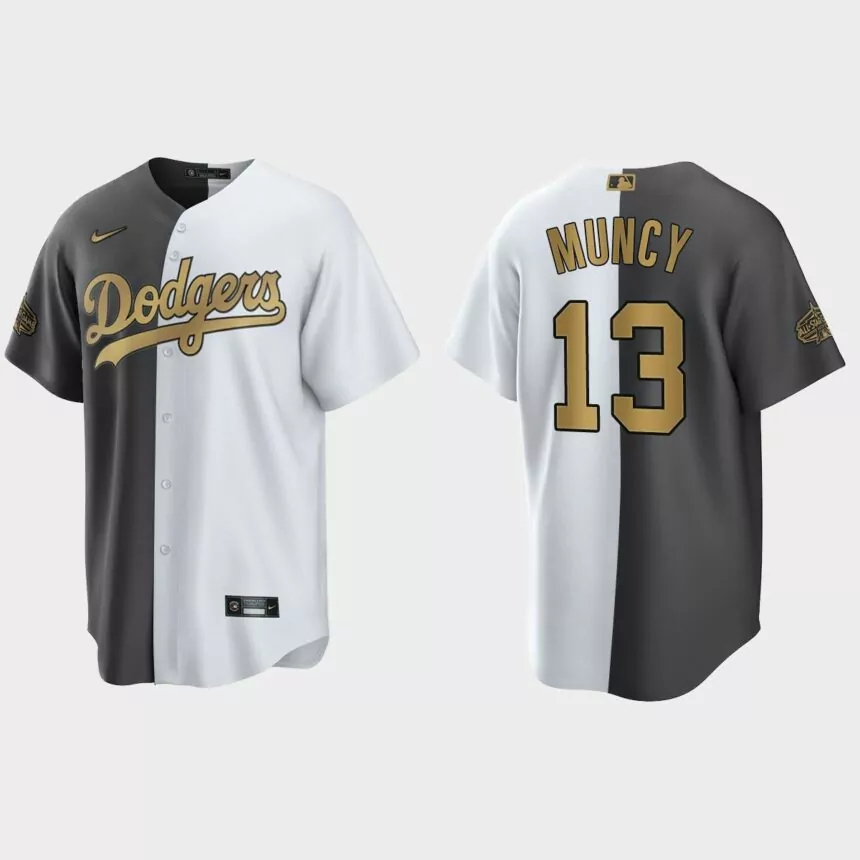 Max Muncy Los Angeles Dodgers 2022 MLB All-Star Game Split Jersey – White Charcoal