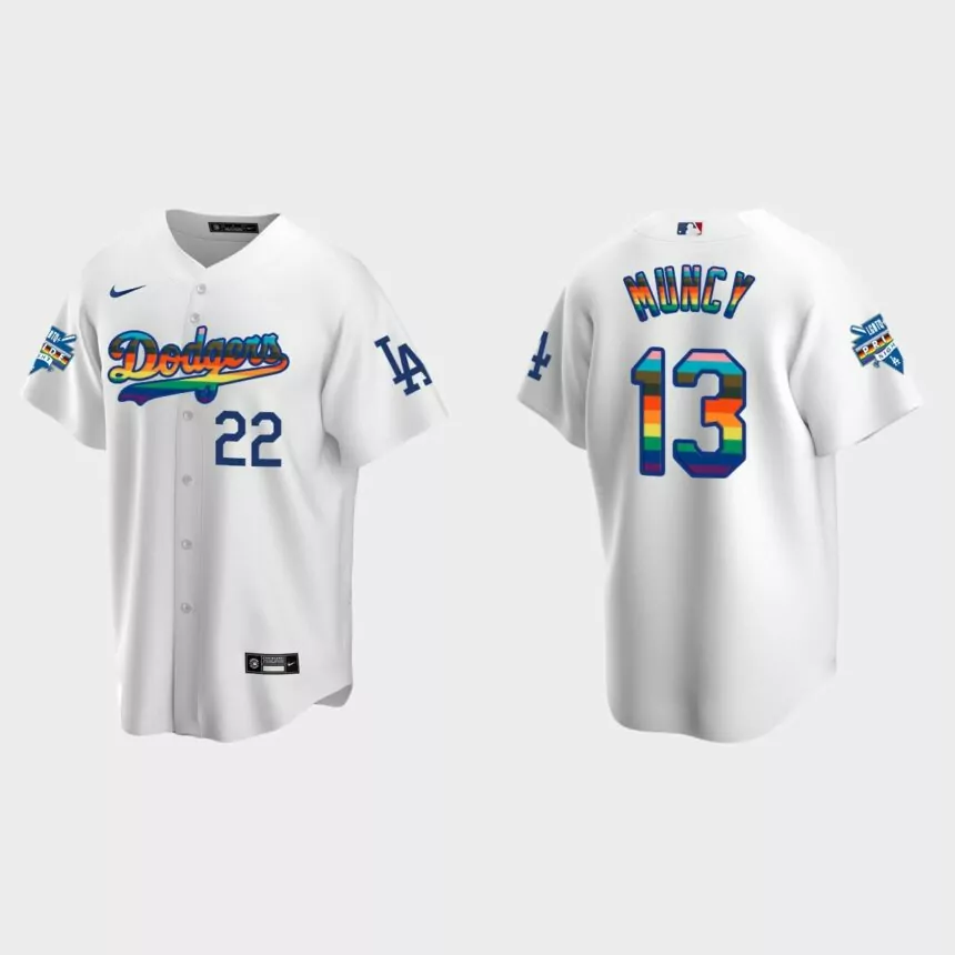 Max Muncy Los Angeles Dodgers 2022 Pride Night LGBTQ Replica Jersey – White