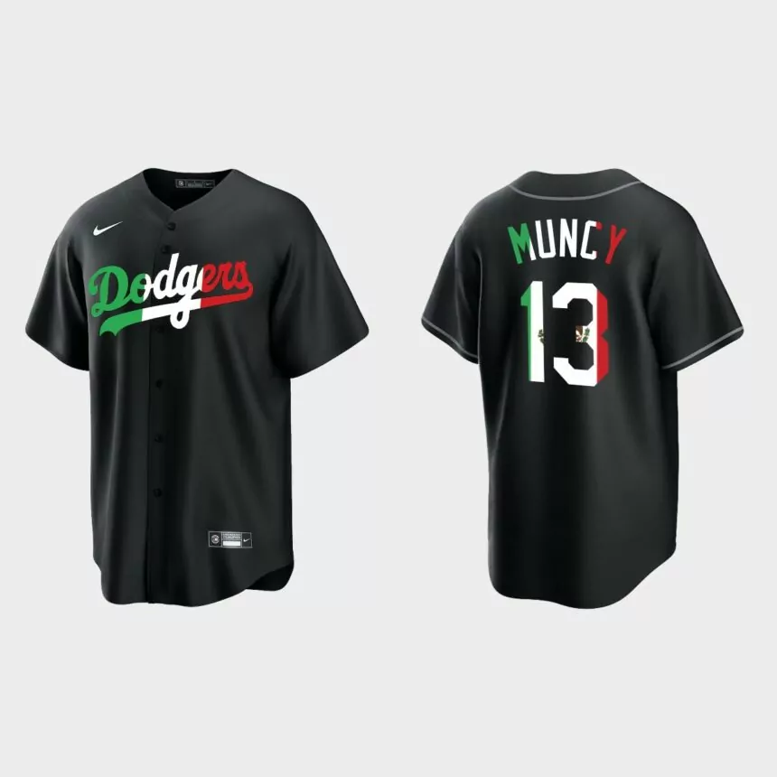 Max Muncy Los Angeles Dodgers Mexican Heritage Night Replica Jersey – Black