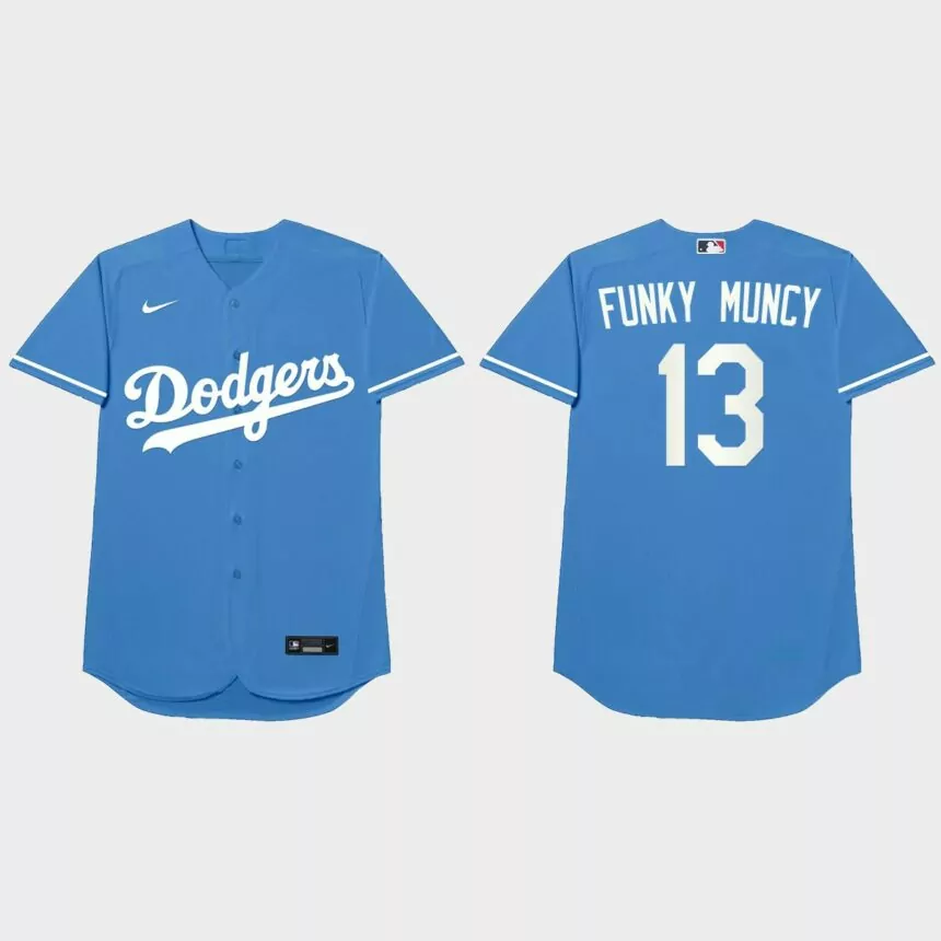 Max Muncy Nickname Dodgers 2021 Players’ Weekend Funky Muncy Jersey – Royal