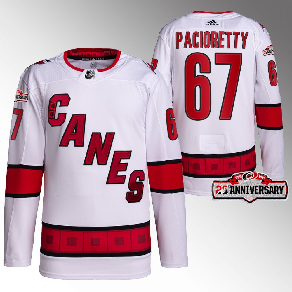 Max Pacioretty 2022-23 Carolina Hurricanes White Authentic Away 25th Anniversary Jersey