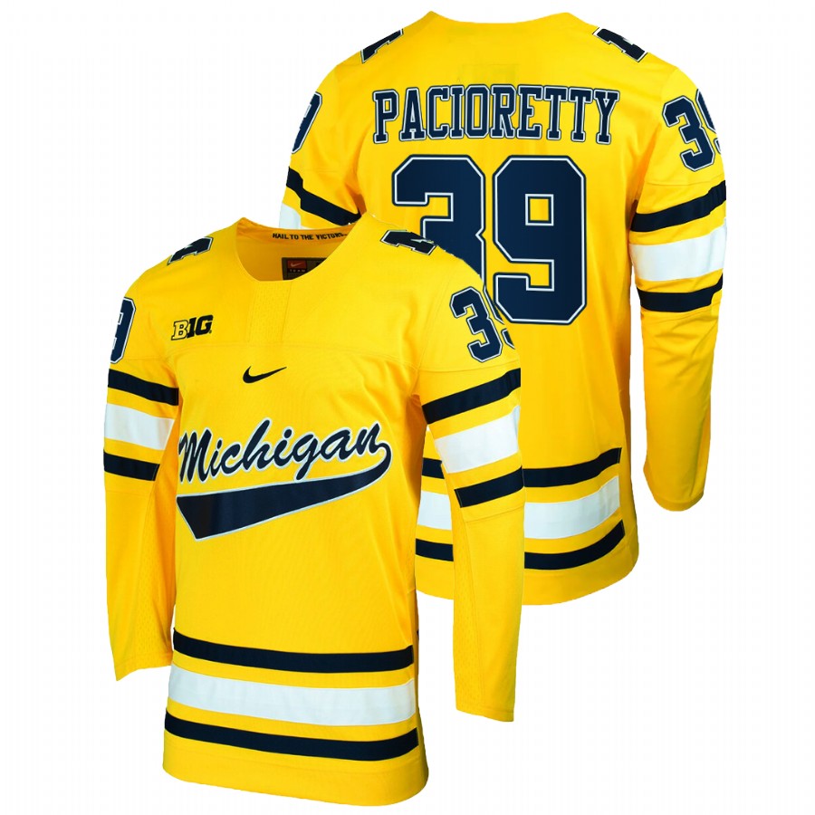Max Pacioretty College Hockey Michigan Wolverines Maize Jersey
