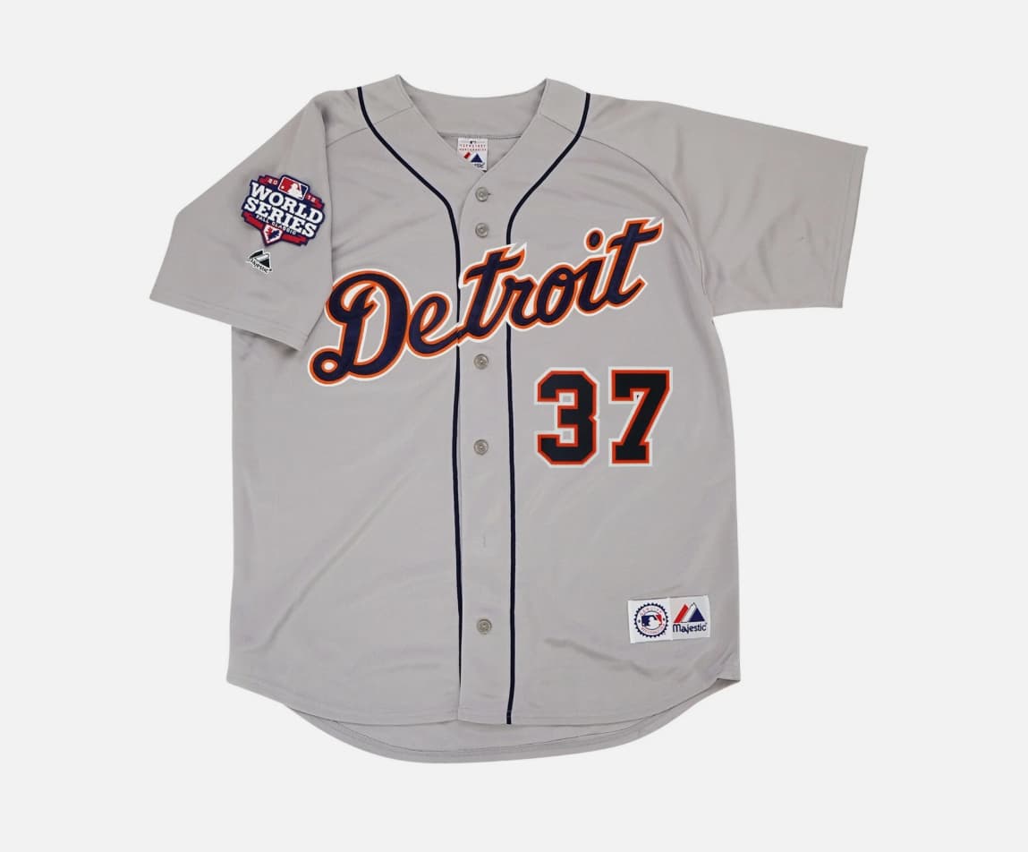 Max Scherzer 2012 Detroit Tigers World Series Grey Road Jersey Men's