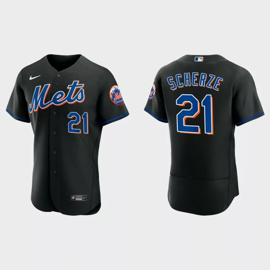 Max Scherzer New York Mets Authentic Alternate Jersey – Black