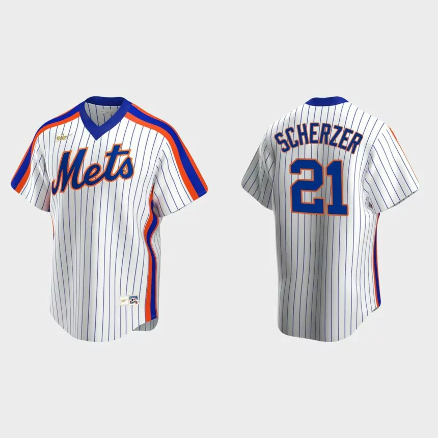 Max Scherzer New York Mets Cooperstown Collection Home Jersey – White