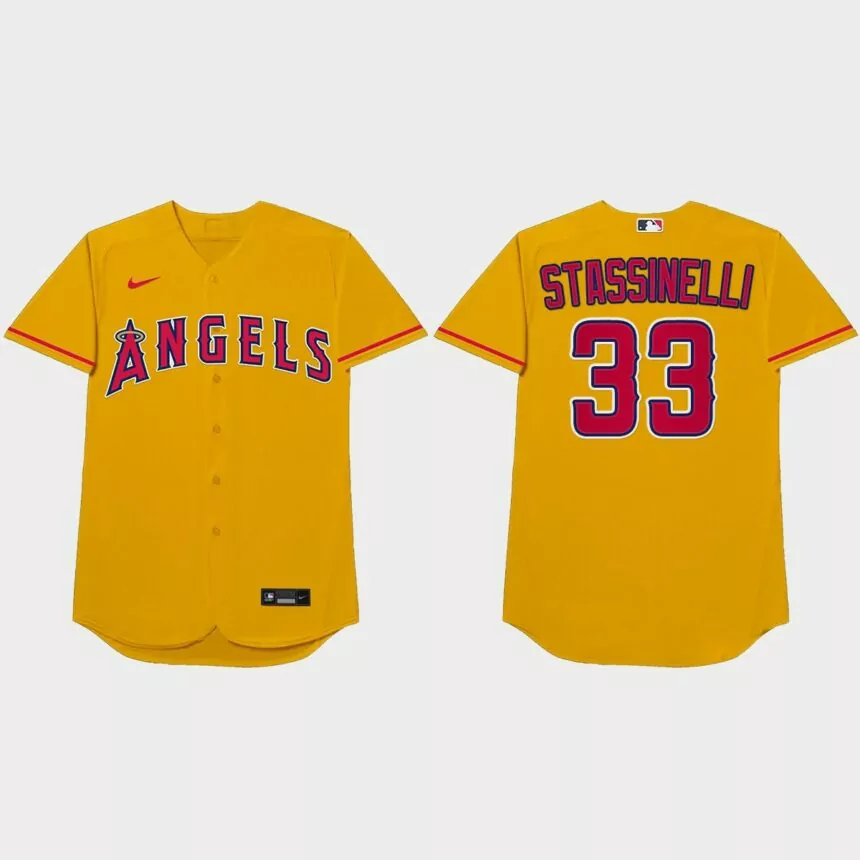 Max Stassi Nickname Angels 2021 Players’ Weekend Stassinelli Jersey – Gold