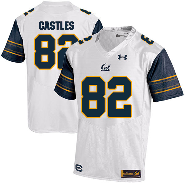McCallan Castles California Golden Bears Men's Jersey - #82 NCAA White Stitched Authentic