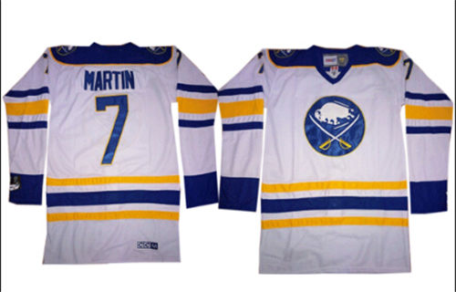 Me's Buffalo Sabres #7 Rick Martin White CCM Stitched Jersey