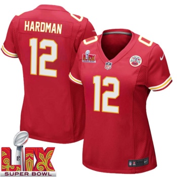 Mecole Hardman No 12 Woman Super Bowl LIX Kansas City Chiefs Home Game 2025 Jersey- Replica