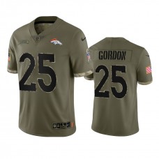 Melvin Gordon Denver Broncos Nike Olive 2022 Salute To Service Limited Jersey