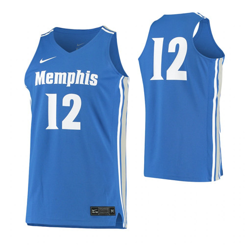 Memphis Tigers #12 Replica College Basketball Jersey Royal