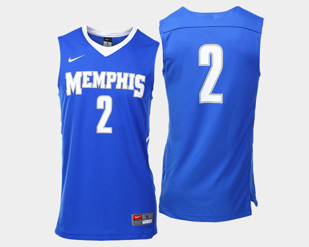 Memphis Tigers #2 Shaq Goodwin Blue Road Jersey College Basketball