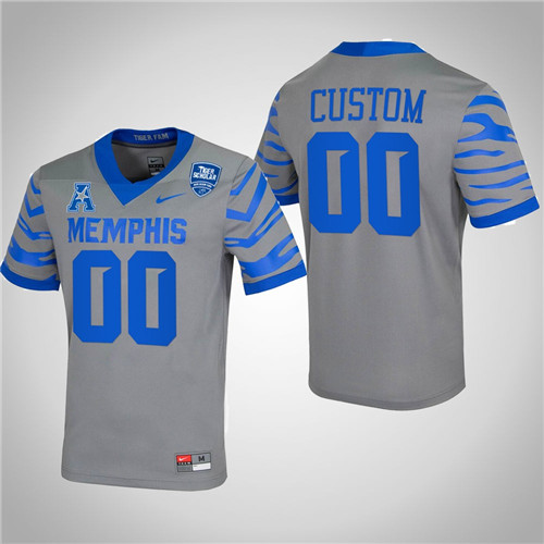 Memphis Tigers 00 Custom College Football Jersey Gray