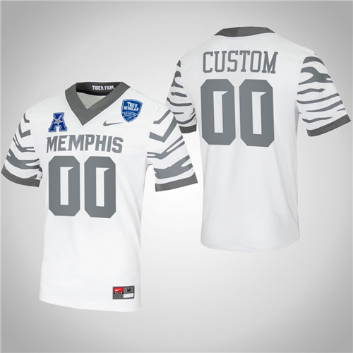 Memphis Tigers 00 Custom College Football Jersey White