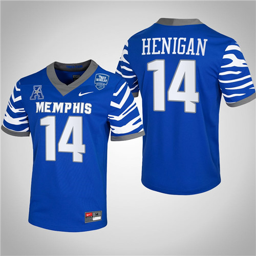 Memphis Tigers 14 Seth Henigan College Football Jersey Royal