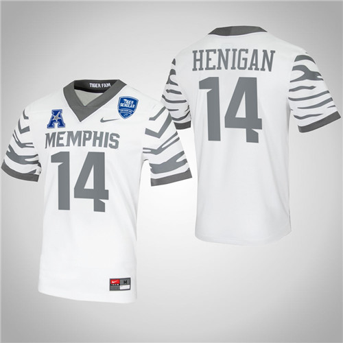 Memphis Tigers 14 Seth Henigan College Football Jersey White
