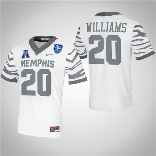 Memphis Tigers 20 DeAngelo Williams NFL Alumni College Football Jersey White