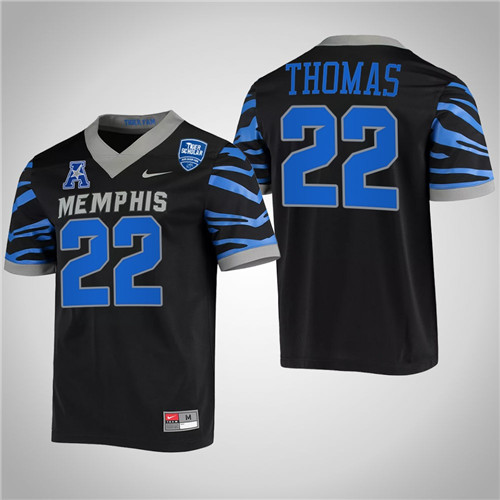 Memphis Tigers 22 Brandon Thomas College Football Jersey Black