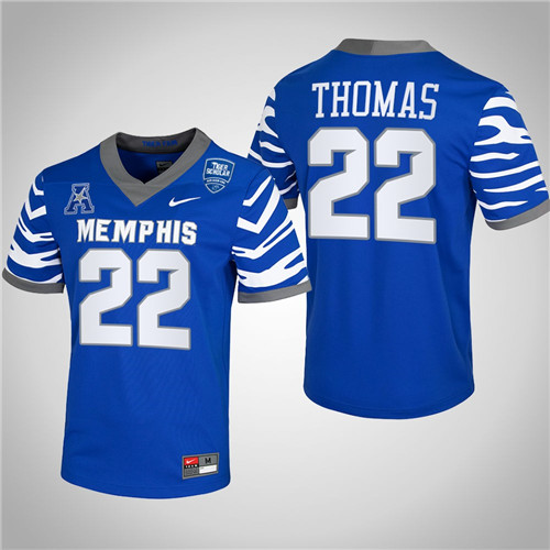 Memphis Tigers 22 Brandon Thomas College Football Jersey Royal