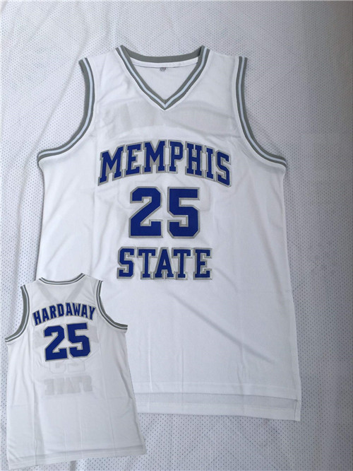 Memphis Tigers 25 Penny Hardaway White College Basketball Jersey