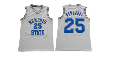 Memphis Tigers 25 Penny Hardaway White College Basketball Jersey