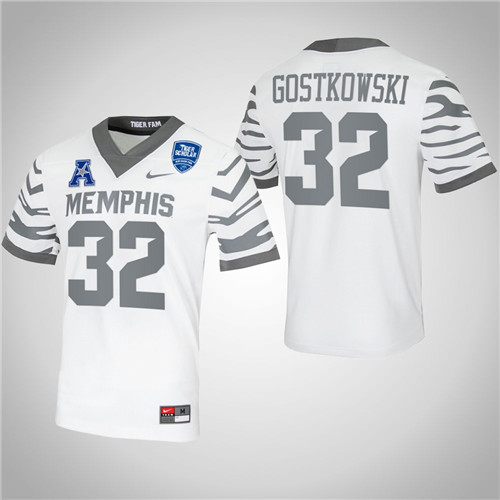 Memphis Tigers 32 Stephen Gostkowski NFL Alumni College Football Jersey White