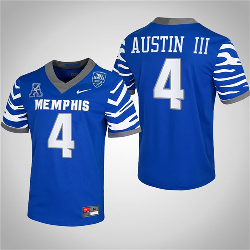 Memphis Tigers 4 Calvin Austin III College Football Jersey Royal