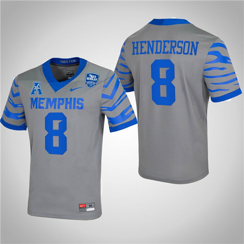 Memphis Tigers 8 Darrell Henderson NFL Alumni College Football Jersey Gray