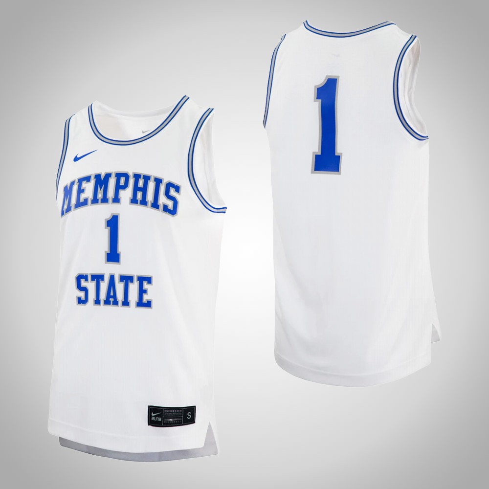 Memphis Tigers College Basketball Retro Jersey White