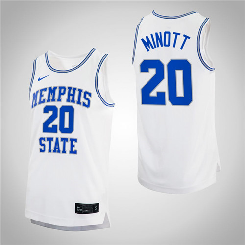 Memphis Tigers Josh Minott College Basketball Retro Jersey White